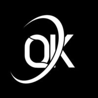 qk-Logo. qk-Design. weißer qk-buchstabe. qk-Brief-Logo-Design. Anfangsbuchstabe qk verknüpfter Kreis Monogramm-Logo in Großbuchstaben. vektor