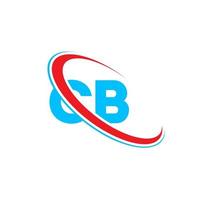 cb-Logo. CB-Design. blauer und roter cb-buchstabe. cb-Buchstaben-Logo-Design. Anfangsbuchstabe cb verknüpfter Kreis Monogramm-Logo in Großbuchstaben. vektor