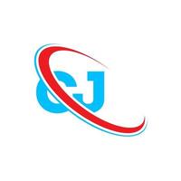 cj-Logo. cj-Design. blauer und roter cj-buchstabe. cj-Buchstaben-Logo-Design. Anfangsbuchstabe cj verknüpfter Kreis Monogramm-Logo in Großbuchstaben. vektor