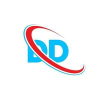 dd-Logo. dd-Design. blauer und roter dd-buchstabe. dd-Buchstaben-Logo-Design. Anfangsbuchstabe dd verknüpfter Kreis Monogramm-Logo in Großbuchstaben. vektor
