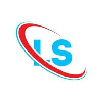 ls-Logo. ls Design. blauer und roter ls-buchstabe. ls-Buchstaben-Logo-Design. Anfangsbuchstabe ls verknüpfter Kreis Monogramm-Logo in Großbuchstaben. vektor