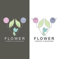 florales Logo-Design, Vektorillustrations-Stillinie Symbol abstrakte Kunstwerke vektor