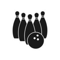 Bowling-Symbol-Vektor-Illustration, Bowling-Pin und Bowling-Kugel-Symbol vektor