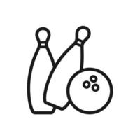 Bowling-Symbol-Vektor-Illustration, Bowling-Pin und Bowling-Kugel-Symbol vektor