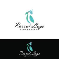 einfaches vogelfarbenes logo. Papagei Zeichen. Tech-Logo, Vogel-Tech-Konzeptdesign vektor