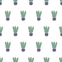 nahtloses Muster mit schönen Zimmerpflanzen. flache Cartoon-Vektor-Illustration. vektor