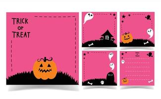 halloween svart och rosa Färg bakgrund samling. PM mall. vektor