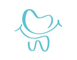 blaues Zahn-Vektor-Logo-Symbol Lächeln. Zahnmedizin-Symbol. medizinisches Zeichen. Zahngesundheit. sauber weiß und gesund. Zahnpflege. Logo-Vorlage für die medizinische Versorgung vektor