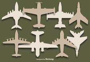 Vektor Set av flygplan silhuetter