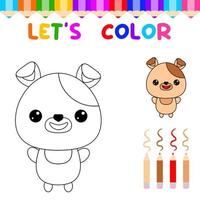 låter Färg söt djur.färgning bok för ung barn. utbildning spel för barn. måla de hund vektor