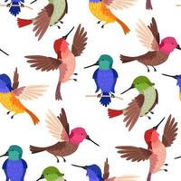 sömlös mönster kolibri bakgrund för ungar. söt barn design mall. ljus ikoner för textil, omslag papper, hälsning kort eller posters för dagis vektor