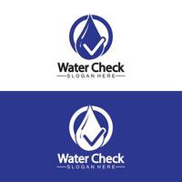 Wassertropfen-Check-Logo-Vektor-Symbol-Illustration vektor