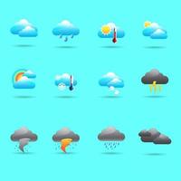 Wolken-Wetter-Icon-Set vektor