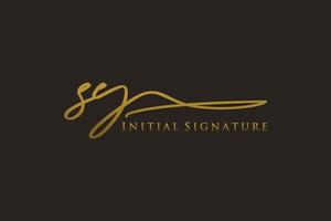 anfängliches sy-brief-signatur-logo-vorlage elegantes design-logo. hand gezeichnete kalligraphiebeschriftungsvektorillustration. vektor