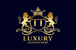 Anfangsbuchstabe tt lion royal Luxus-Logo-Vorlage in Vektorgrafiken für luxuriöse Branding-Projekte und andere Vektorillustrationen. vektor