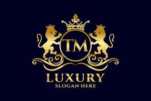 Initial tm Letter Lion Royal Luxury Logo Vorlage in Vektorgrafiken für luxuriöse Branding-Projekte und andere Vektorillustrationen. vektor