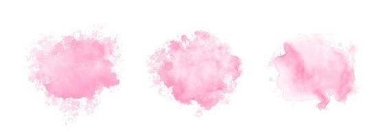 abstrakt rosa vattenfärg vatten stänk set. vektor akvarell konsistens i rosa färg