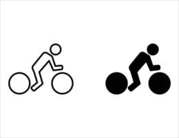 Fahrrad-Symbol. Umrisssymbol und solides Symbol vektor