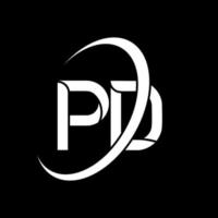 pd logotyp. p d design. vit pd brev. pd brev logotyp design. första brev pd länkad cirkel versal monogram logotyp. vektor