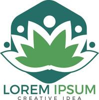 schöne Lotusblumen-Symbolvorlage. Spa, Natur, Umwelt, Recycling-Logo-Idee. vektor