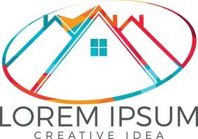 Logo-Design für Immobilien. kreatives Haussymbol. vektor