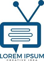 TV-Chat-Logo-Design. TV-Medien-Logo-Design. vektor