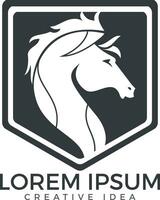 häst skydda logotyp design begrepp mall. vektor