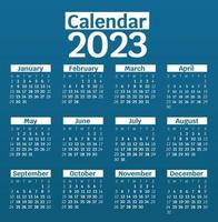 Kalender 2023 mit blauem Farbverlauf vektor