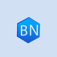 bn blaues Logo-Design für Unternehmen vektor