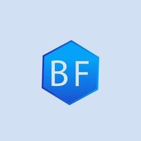 bf blaues Logo-Design für Unternehmen vektor