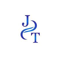 jt blaues Logo-Design für Ihr Unternehmen vektor