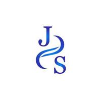 js blaues Logo-Design für Ihr Unternehmen vektor