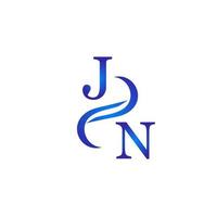 jn blaues Logo-Design für Ihr Unternehmen vektor