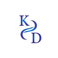 kd blaues Logo-Design für Ihr Unternehmen vektor