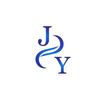 jy blaues Logo-Design für Ihr Unternehmen vektor