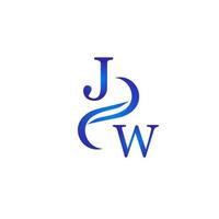 jw blaues Logo-Design für Ihr Unternehmen vektor