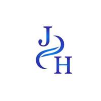 jh blaues Logo-Design für Ihr Unternehmen vektor