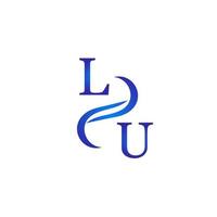 lu blaues Logo-Design für Ihr Unternehmen vektor