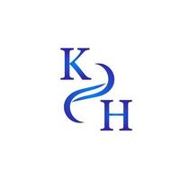 kh blaues Logo-Design für Ihr Unternehmen vektor