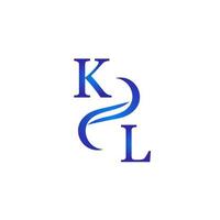 kn blaues Logo-Design für Ihr Unternehmen vektor