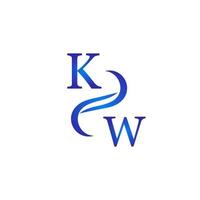 kw blaues Logo-Design für Ihr Unternehmen vektor