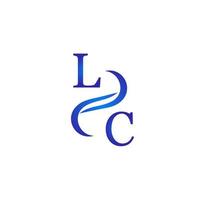 lc blaues Logo-Design für Ihr Unternehmen vektor