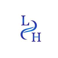 lh blaues Logo-Design für Ihr Unternehmen vektor