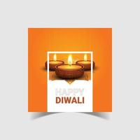 Fröhliches Diwali-Social-Media-Post-Design vektor