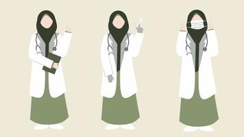 muslim läkare bär hijab vektor