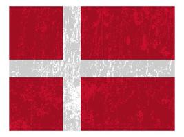 Dänemark-Grunge-Flagge, offizielle Farben und Proportionen. Vektor-Illustration. vektor