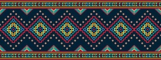 ikat etnisk sömlös mönster dekoration design. aztec tyg matta boho mandalas textil- dekor tapet. stam- inföding motiv blomma dekorativ traditionell broderi vektor illustrerade bakgrund