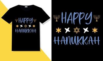 hanukkah t skjorta vektor. hanukkah hand text vektor