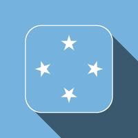 Mikronesien-Flagge, offizielle Farben. Vektor-Illustration. vektor