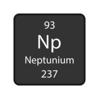 neptunium symbol. kemiskt element i det periodiska systemet. vektor illustration.